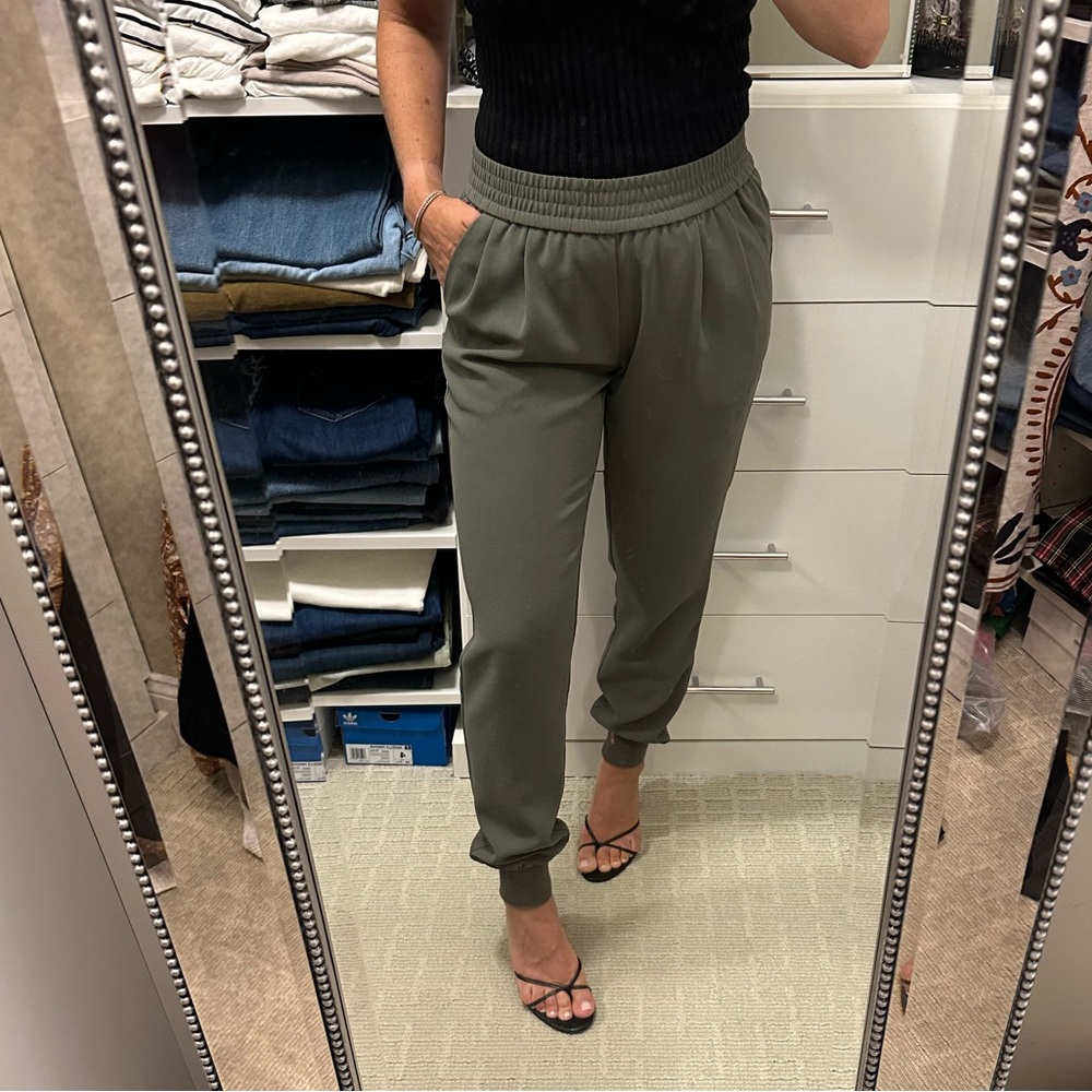 Green jogger pants from Joie